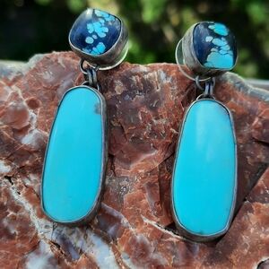 Turquoise and Silver Dangle Earrings